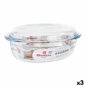 Casserole avec Couvercle Quttin 63095 verre 33 x 20 x 13 cm (3L + 1L)