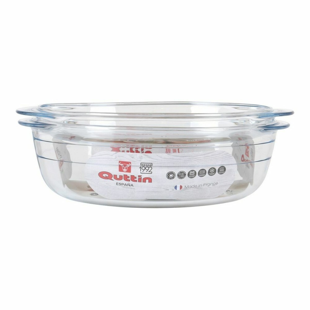 Casserole with lid Quttin 63095 Glass 33 x 20 x 13 cm (3L + 1L)