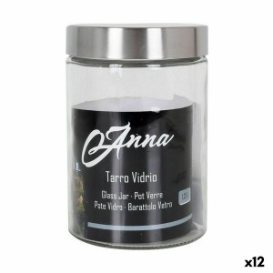 Bocal Anna 1,25 L verre Acier (12 Unités)