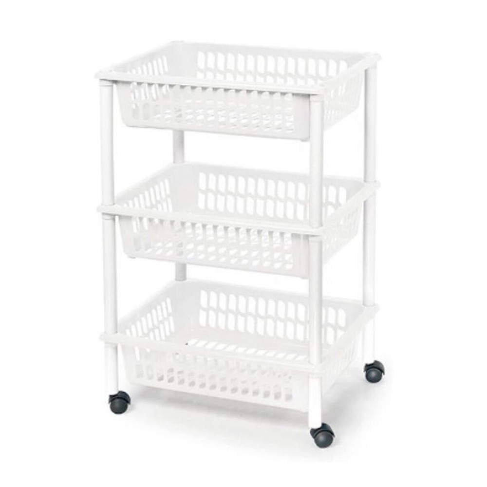 Vegetable trolley Tontarelli Mito 3 Plastic White 40 x 29 x 62 cm (12 Units)