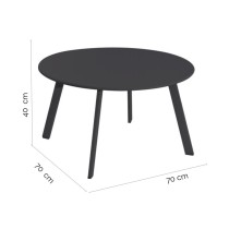 Side table Marzia Steel Graphite 70 x 70 x 40 cm