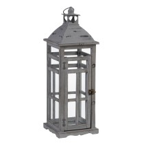 Lantern 28 x 28 x 75 cm Candleholder Grey Fir wood (2 Units)