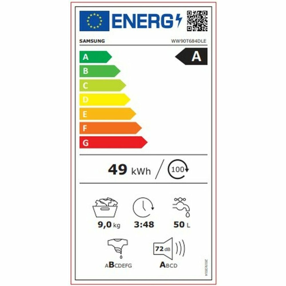 Machine à laver Samsung WW90T684DLE/S3 Blanc 1400 rpm 9 kg 60 cm