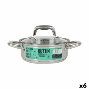 Casserole avec Couvercle en Verre Quttin Caesar Acier ø 18 x 7 cm (6 Unités)