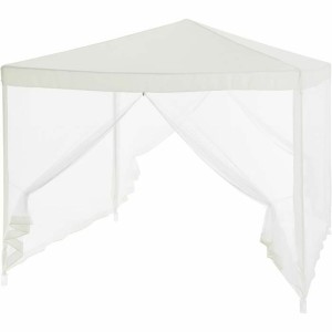 Gazebo 140 Steel 100 % polyester 3 x 3 m White