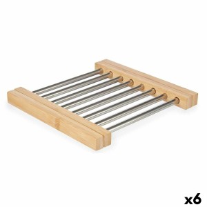 Table Mat Kinvara 90951 Silver Metal Bamboo 36,4 x 2,2 x 21,3 cm (6 Units)