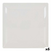 Serving Platter La Mediterránea Elite White Ceramic Squared 30 x 30 x 2,5 cm (6 Units)