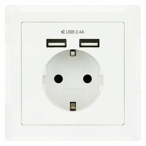 Wall Plug with 2 USB Ports TooQ 10.35.0010 5V/2.4A White 2,4 A