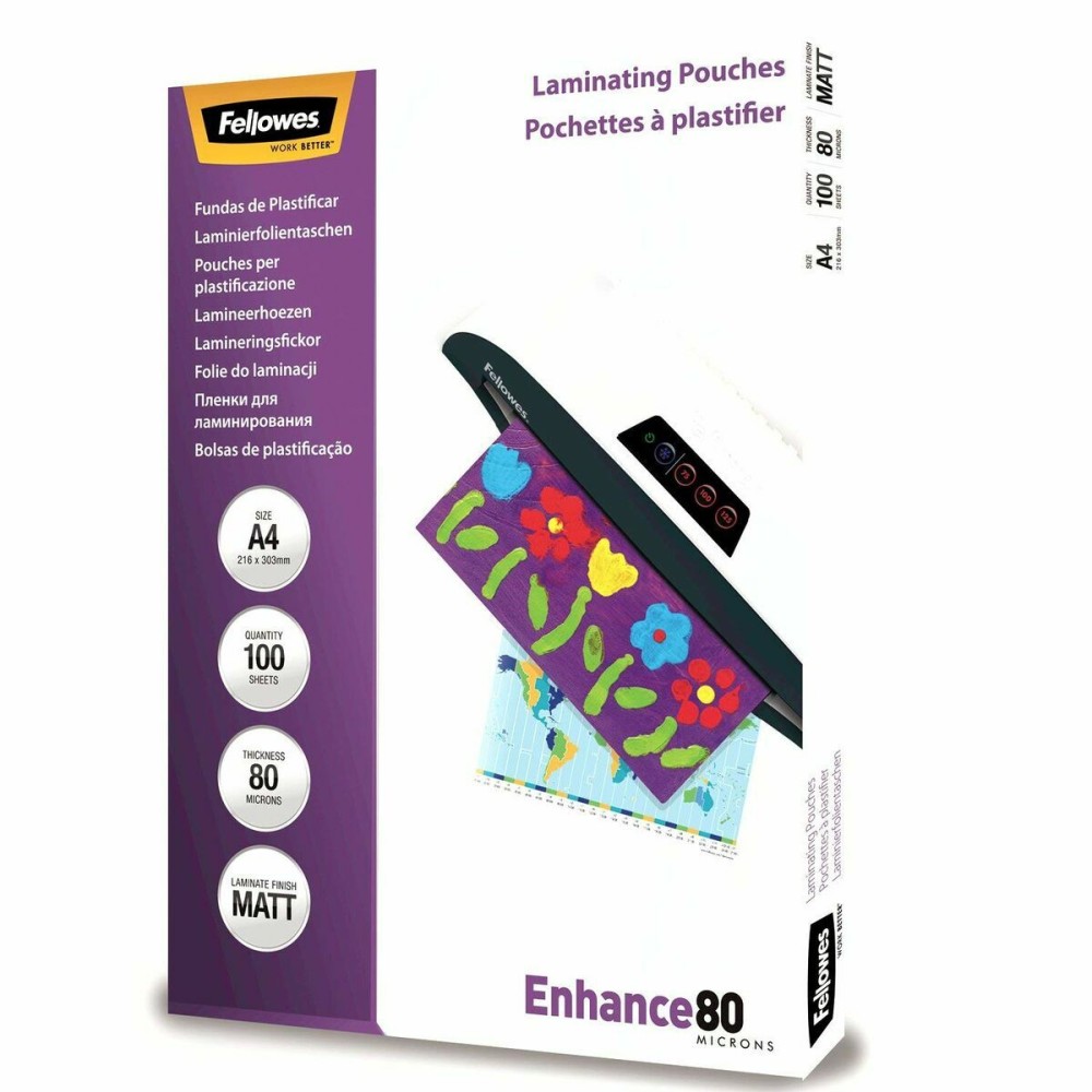 Laminating sleeves Fellowes 100 Units Transparent A4 (100 Units)