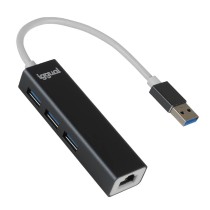 Hub USB iggual IGG319260 Noir Gris