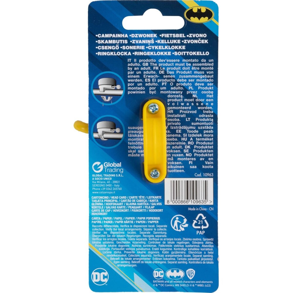 Children's Bike Bell Batman CZ10963 Black/Yellow