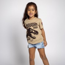 T shirt à manches courtes Enfant Jurassic Park Marron