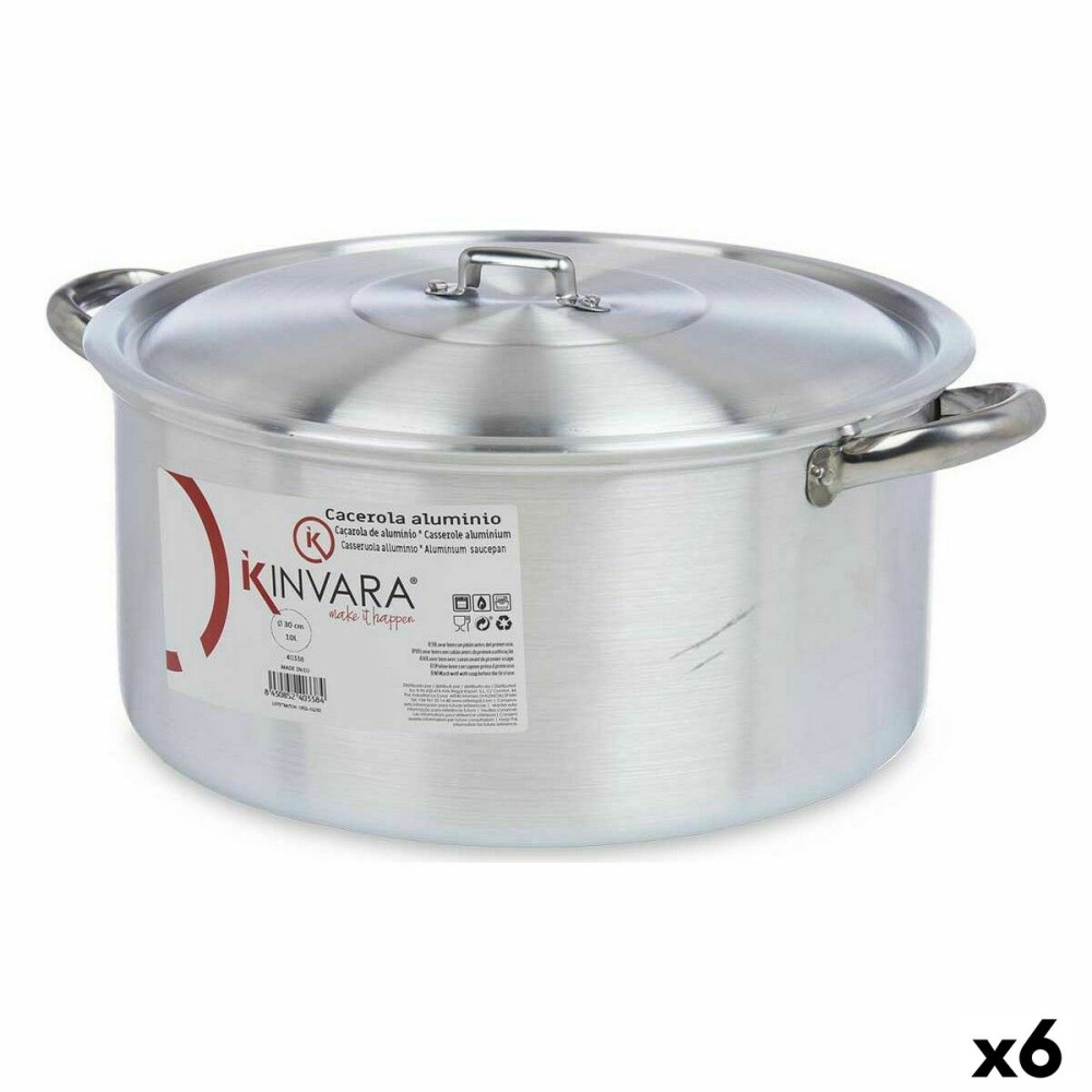 Casserole with lid Kinvara 100010 Silver 10 L (6 Units)