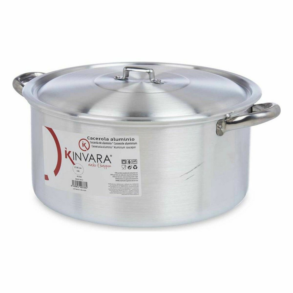 Casserole with lid Kinvara 100010 Silver 10 L (6 Units)