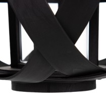 Lantern 35 x 35 x 29 cm Candleholder Black Bamboo