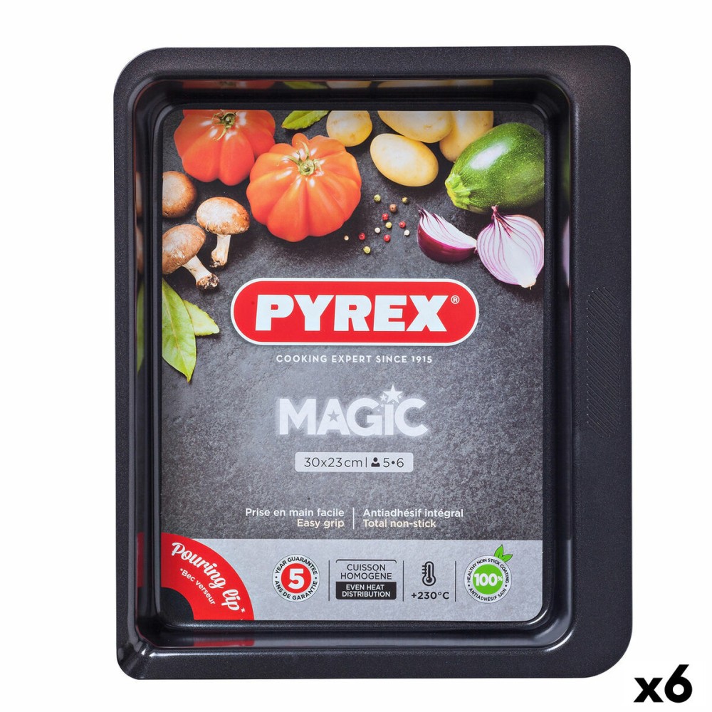 Ofenschüssel Pyrex Magic rechteckig Metall 30 x 23 cm 6 Stück