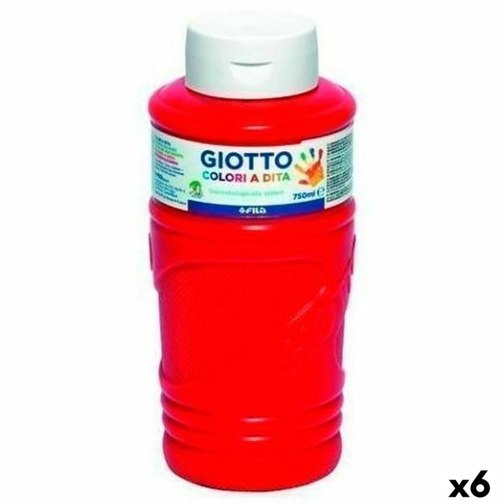 peinture pour doigts Giotto Rouge 750 ml (6 Unités)