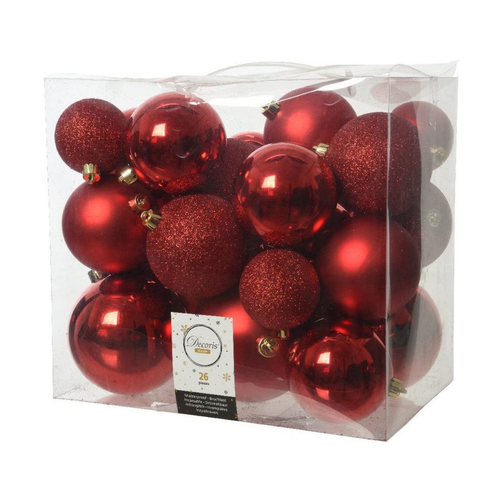 Christmas Baubles Decoris Red