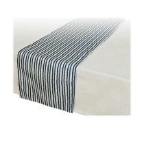 Table Runner Decoris Blue White Blue/White Textile 32 x 150 cm Navy