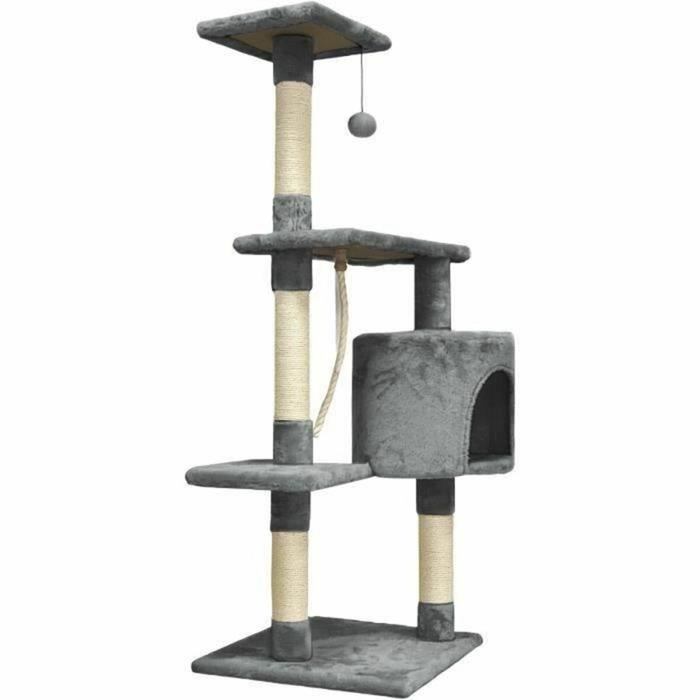 Scratching Post for Cats Paloma Dark Grey Polyester Plush Wood (1 Unit)