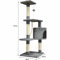 Scratching Post for Cats Paloma Dark Grey Polyester Plush Wood (1 Unit)