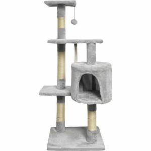 Scratching Post for Cats Paloma tree Grey Plush Wood Sisal (1 Unit)