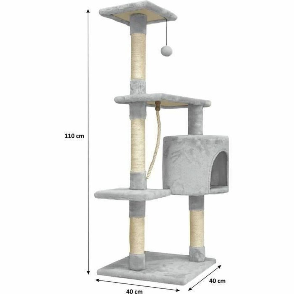 Kratzbaum für Katzen Paloma tree Grau Plüsch Holz Sisal (1 Stück)