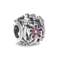 Ladies' Beads Pandora OPENWORK PURPLE DAISY Silver Purple