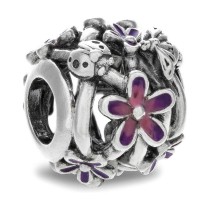 Perle de verre Femme Pandora OPENWORK PURPLE DAISY Argenté Violet