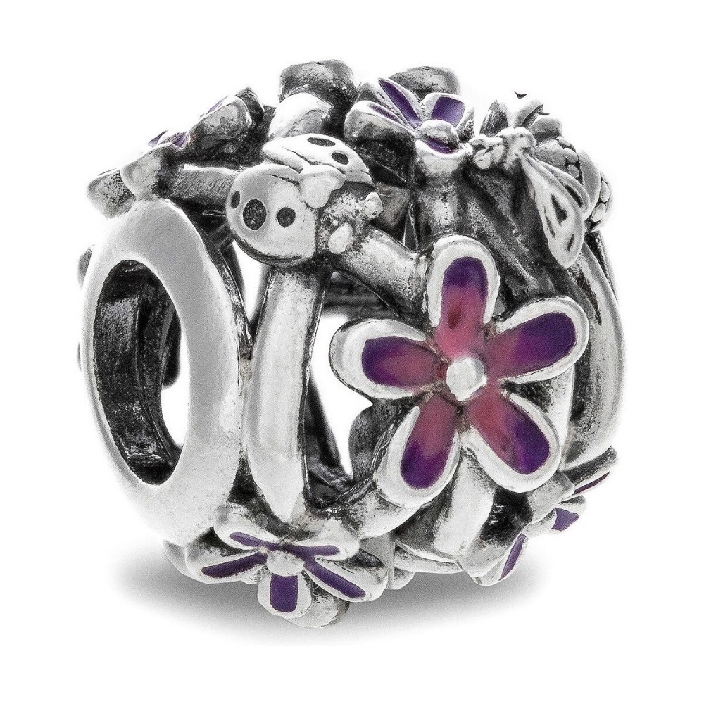 Ladies' Beads Pandora OPENWORK PURPLE DAISY Silver Purple