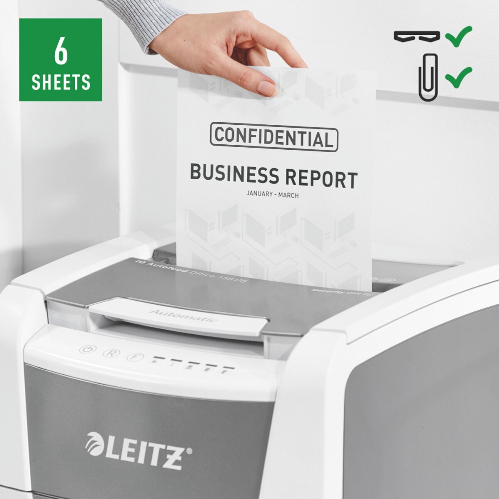 Micro-Cut Paper Shredder Leitz IQ 150 Autofeed P5