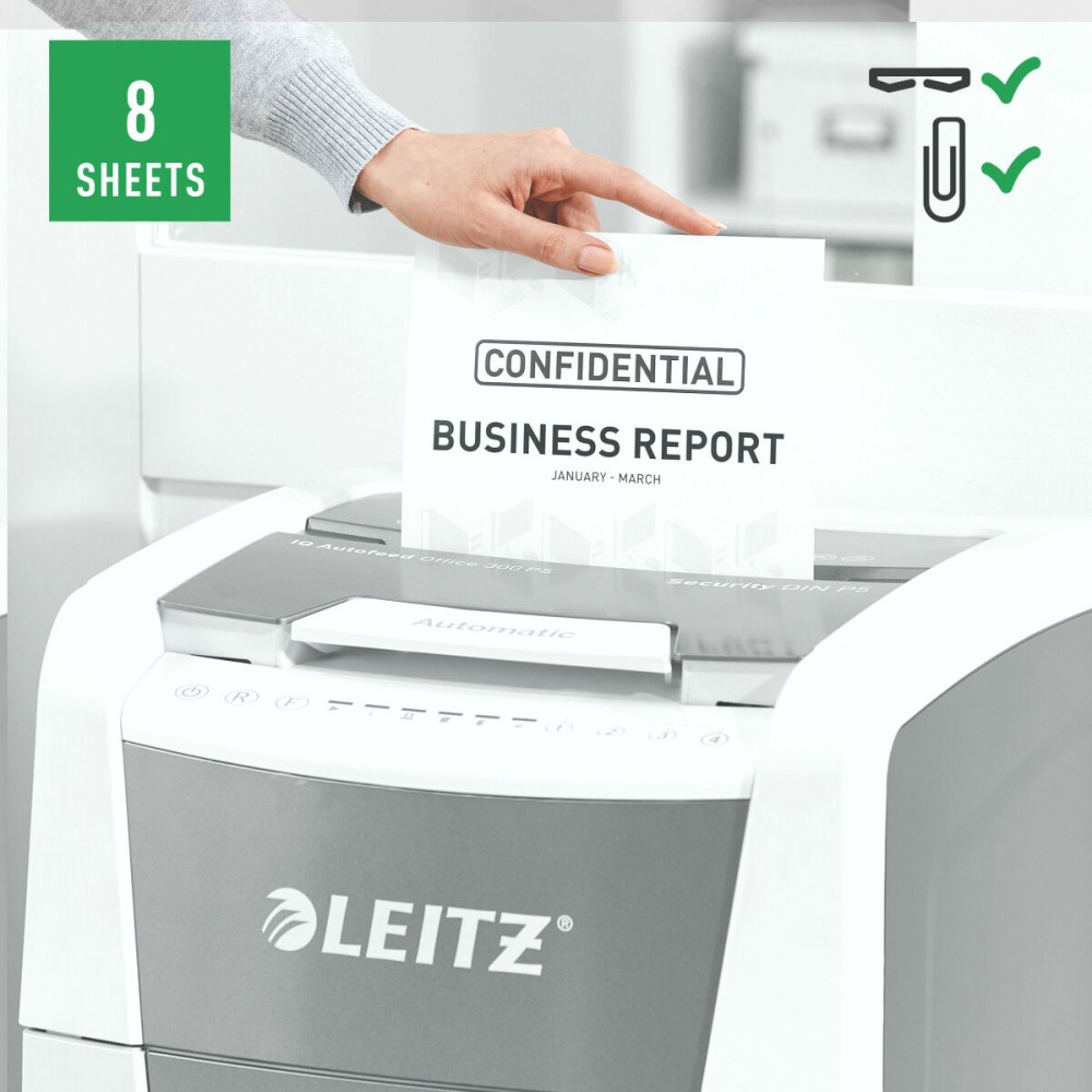 Déchiqueteuse de Papier Coupe Fine Leitz IQ 300 Autofeed P5 60 L