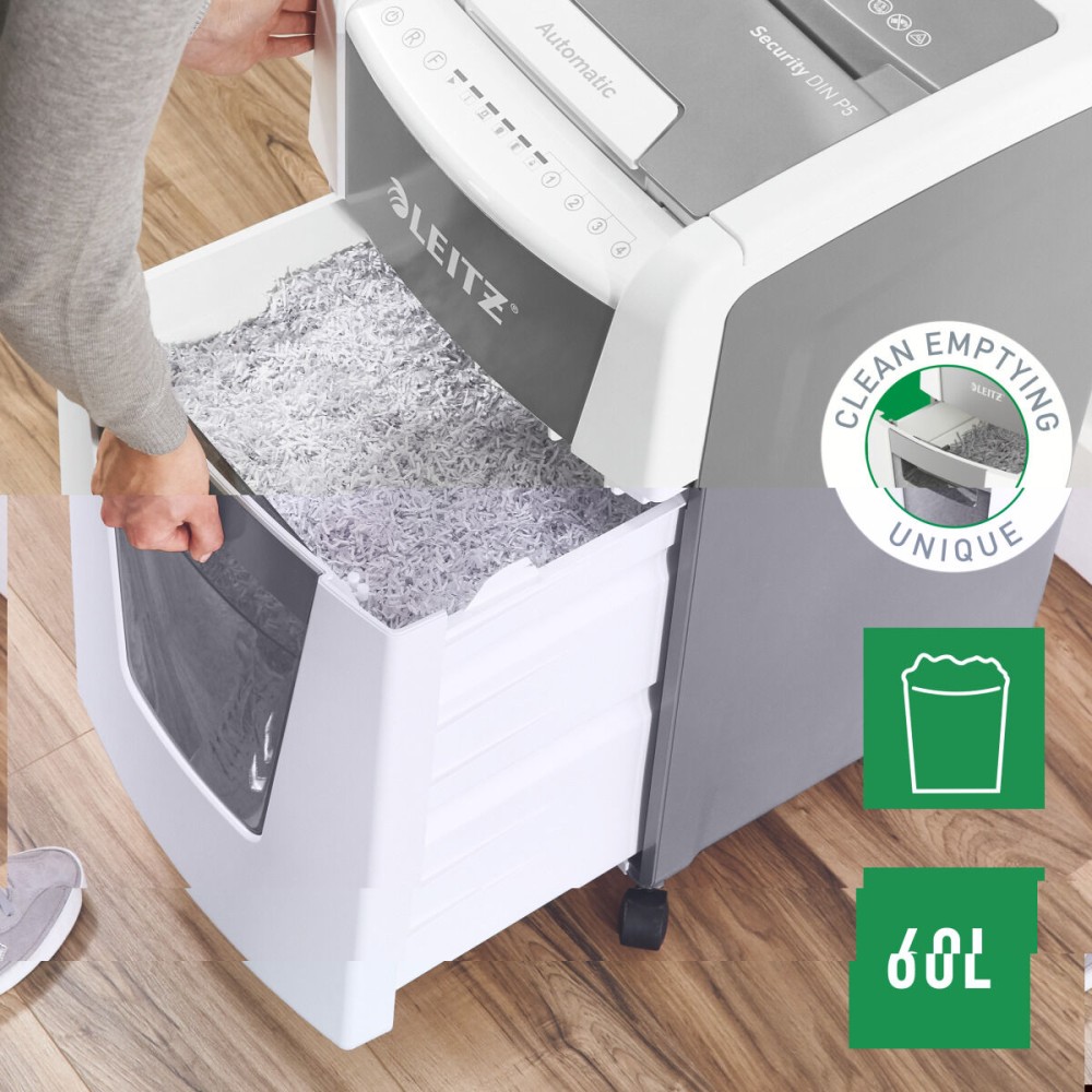 Micro-Cut Paper Shredder Leitz IQ 300 Autofeed P5 60 L