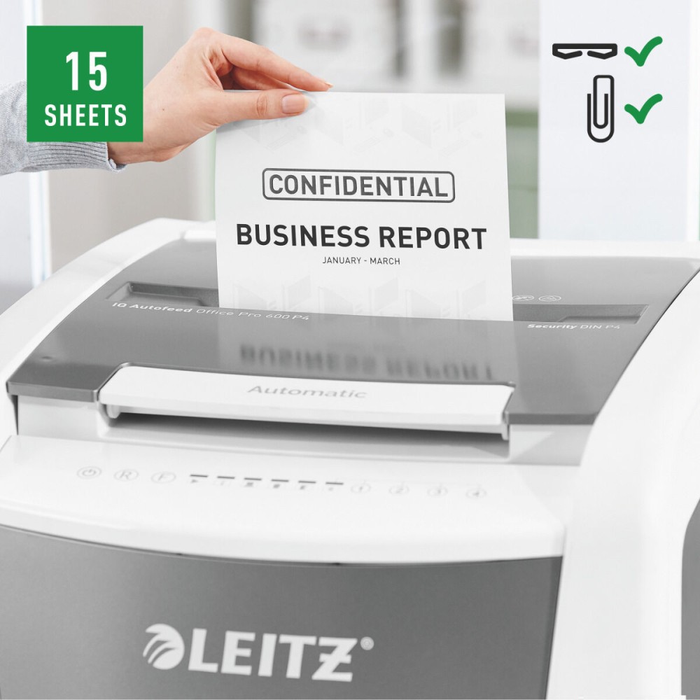 Paper Shredder Leitz IQ 600 Pro Autofeed P4 60 L