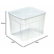 Bucket container Mondex space box 4 h 34,5l Transparent polypropylene 34,5 L 42 x 35 x 33 cm