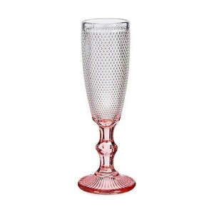 Champagne glass Vivalto PR05720ZD/BHA6 PINK Pink Transparent Glass 180 ml (6 Units)