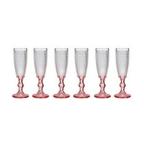 Champagne glass Vivalto PR05720ZD/BHA6 PINK Pink Transparent Glass 180 ml (6 Units)