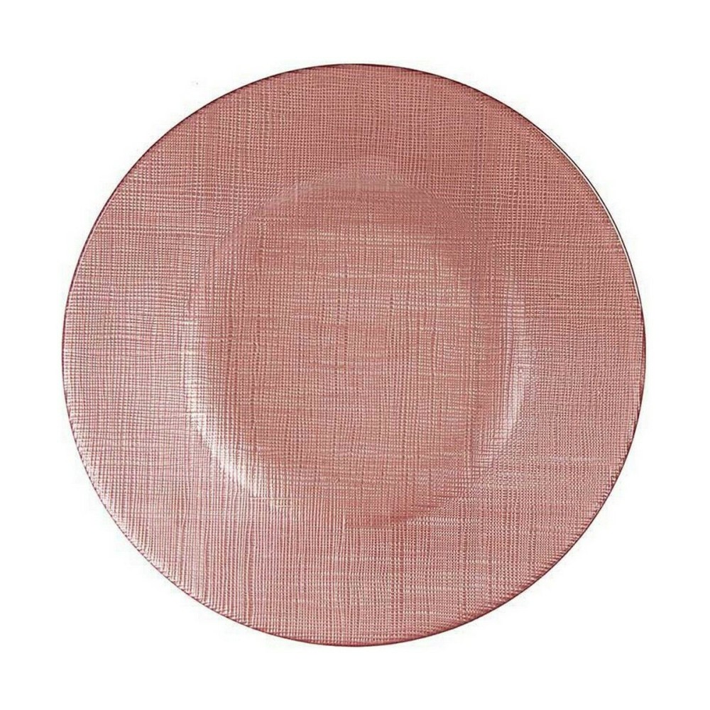 Assiette plate Vivalto 323921P-3 Rose verre 21 x 2 x 21 cm (6 Unités)