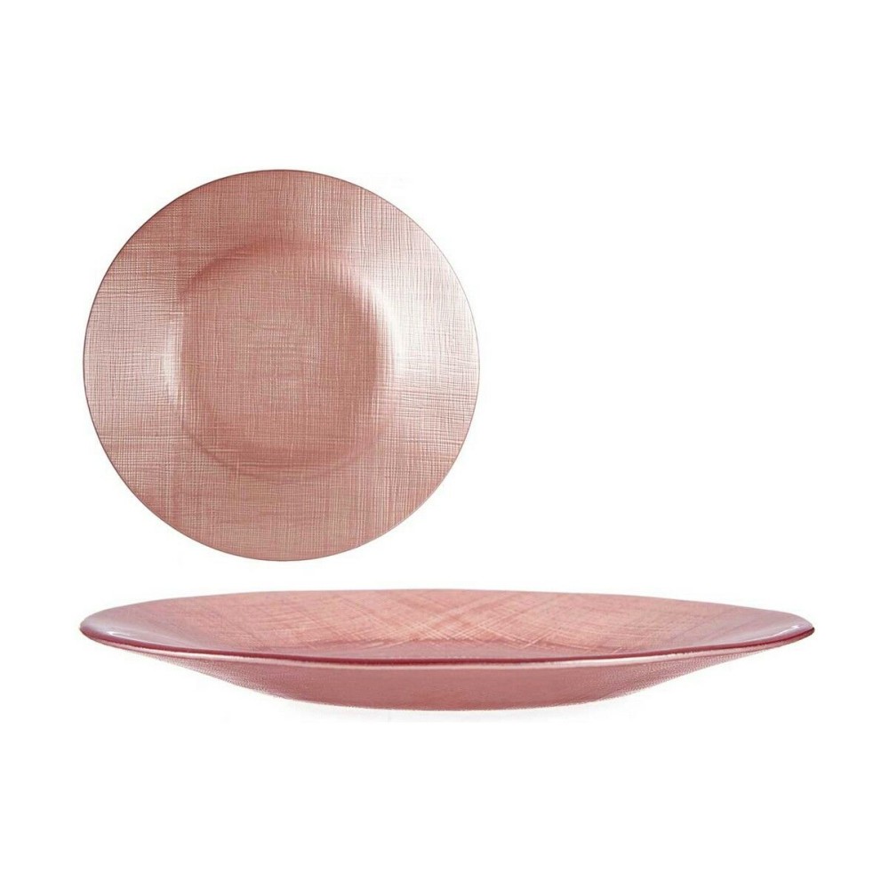 Assiette plate Vivalto 323921P-3 Rose verre 21 x 2 x 21 cm (6 Unités)