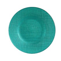 Flat Plate Vivalto 323921P Turquoise Glass 21 x 2 x 21 cm (6 Units)