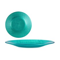 Assiette plate Vivalto 323921P Turquoise verre 21 x 2 x 21 cm (6 Unités)