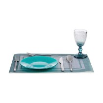 Assiette plate Vivalto 323921P Turquoise verre 21 x 2 x 21 cm (6 Unités)