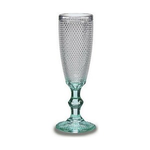 Champagne glass Vivalto PR05720ZD/BHA6 Transparent Turquoise Glass 185 ml Points (6 Units)