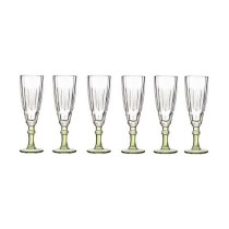 Coupe de champagne Vivalto Exotic Vert Verre 170 ml (6 Unités)