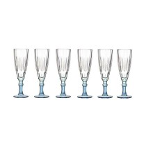 Champagne glass Vivalto Exotic Blue Crystal 170 ml (6 Units)