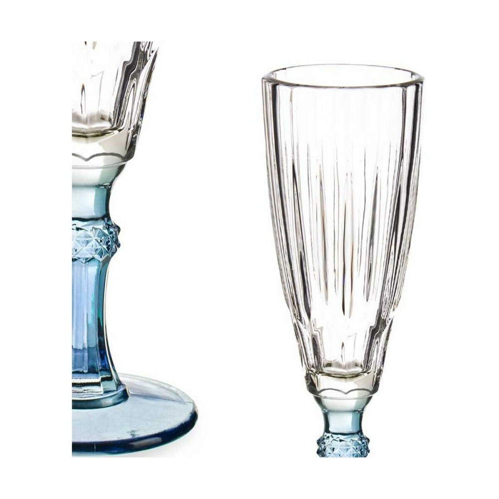 Champagne glass Vivalto Exotic Blue Crystal 170 ml (6 Units)