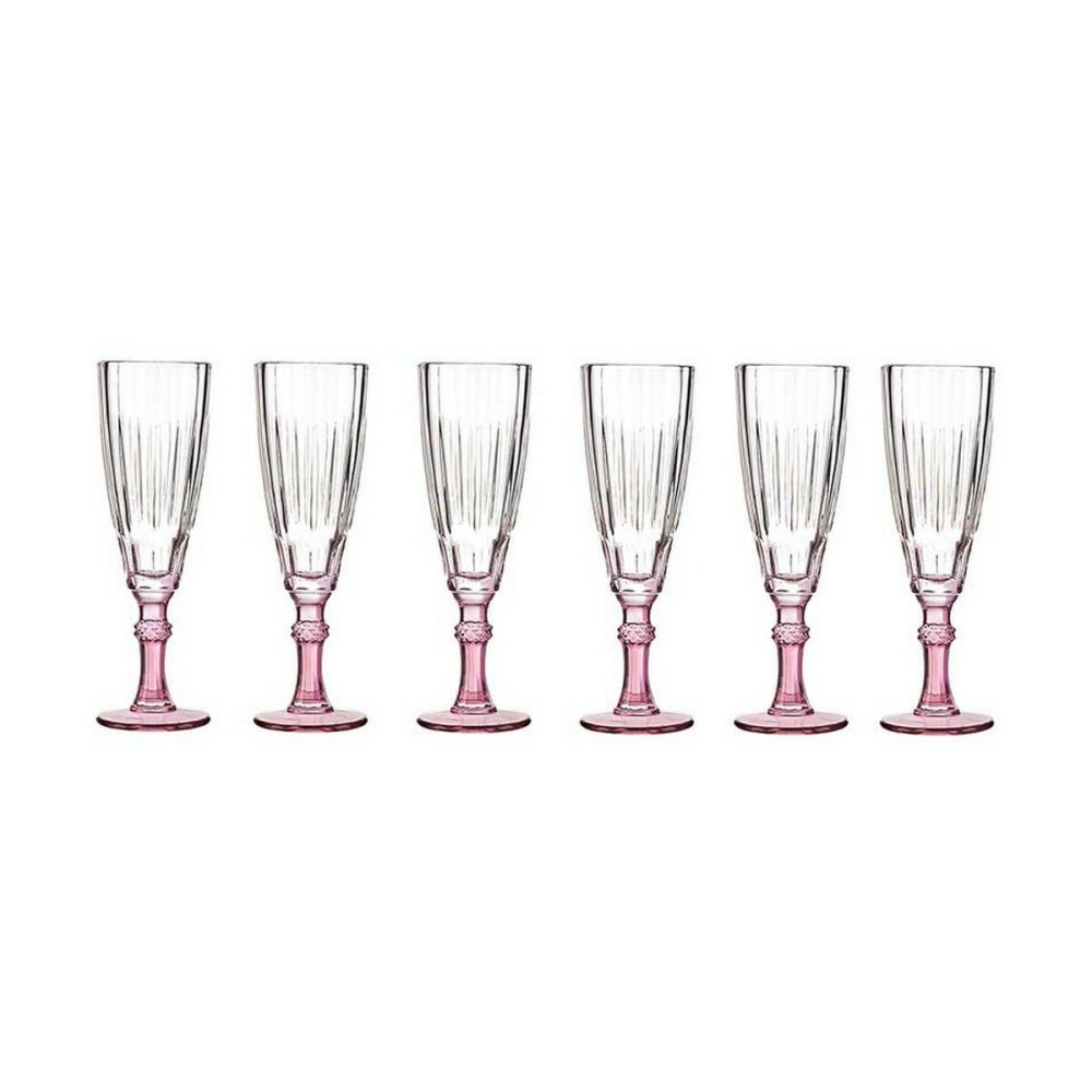 Champagne glass Vivalto PR05720ST3/BHA6 PINK Pink Crystal 170 ml (6 Units)