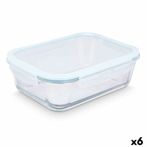 Lunchbox Vivalto C2-2800K Durchsichtig Silikon Borosilikatglas 2,8 L 29,5 x 9 x 22,8 cm (6 Stück)