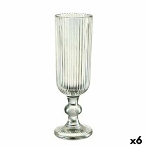 Coupe de champagne Vivalto OCT-DK80006C Vert verre 160 ml Rayures (6 Unités)