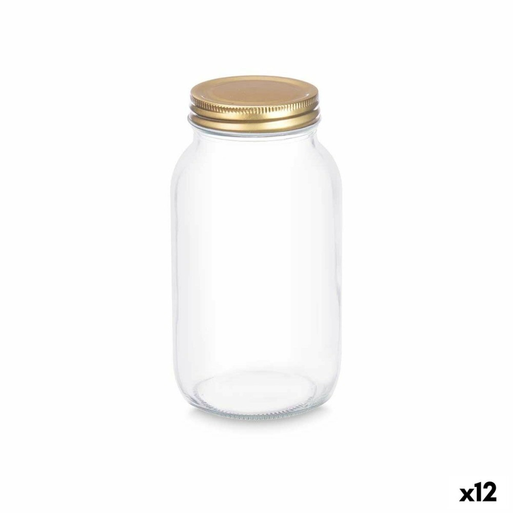 Jar Vivalto LGMS01-PK Transparent Golden 950 ml (12 Units)